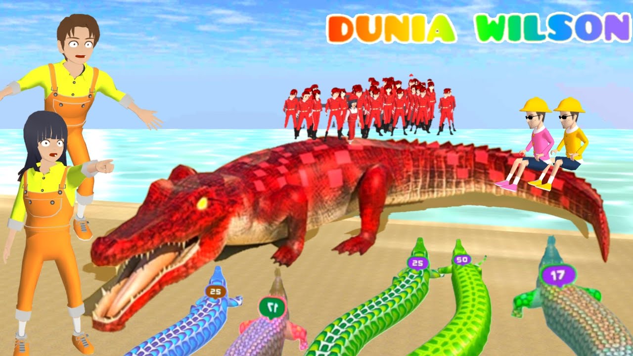 Yuta Mio Buaya Hijau Rainbow Makan Manusia Stickman Ambil Pulau Rahasia 😍😂 Monster Aligator Attack