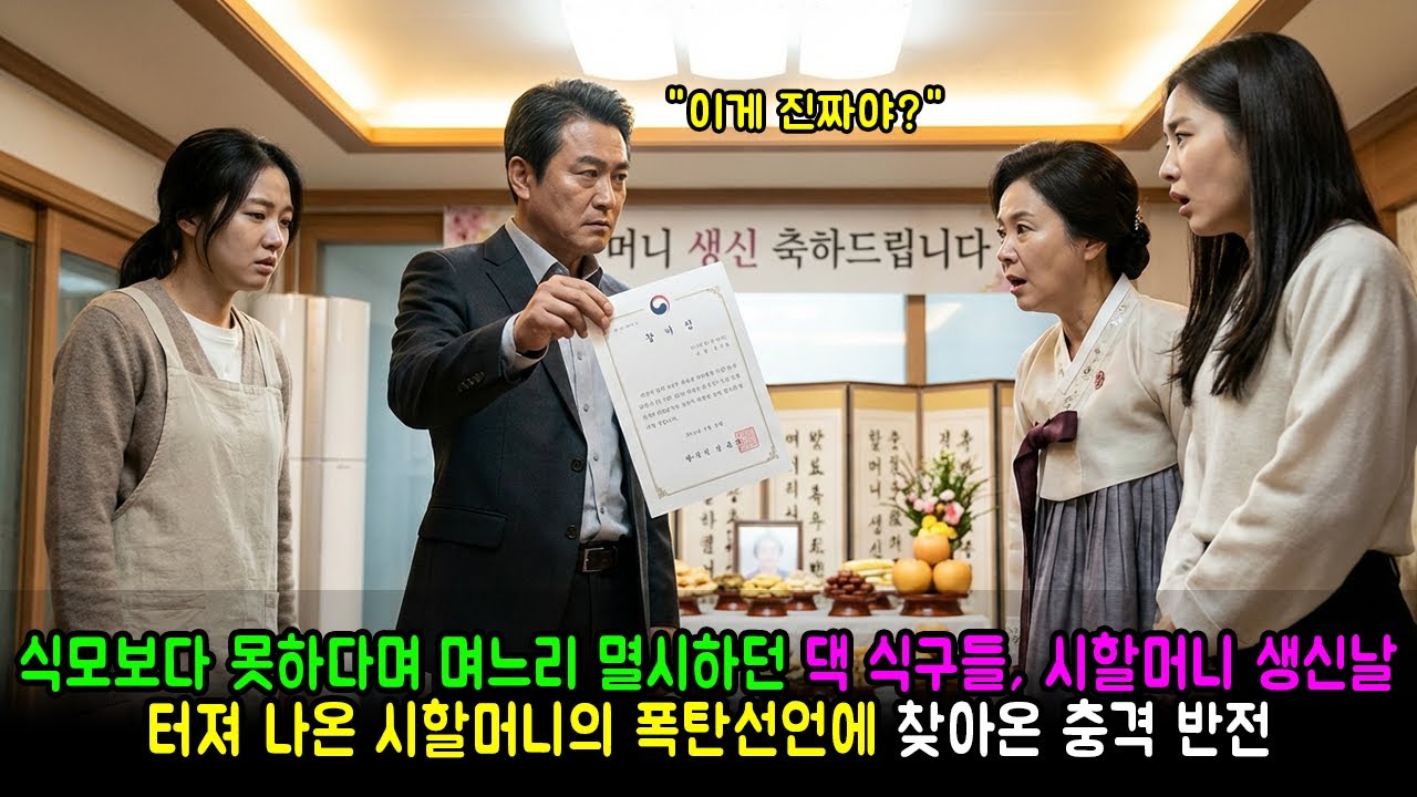 식모보다 못하다며 며느리 멸시하던 시댁 식구들, 시할머니 생신날 터져 나온 시할머니의 폭탄선언에 찾아온 충격 반전 | 반전사연 | 감동사연 | 노후사연 | 막장사연