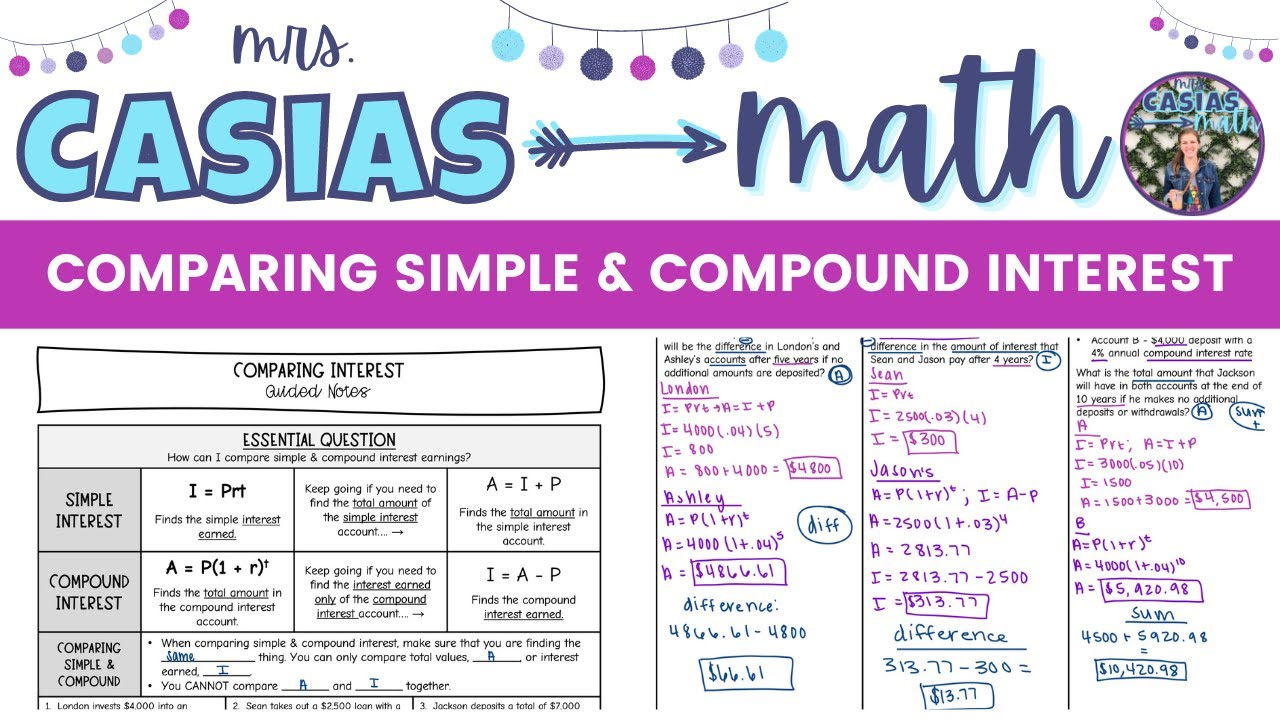Comparing Simple and Compound Interest | 7th Grade Math Lesson