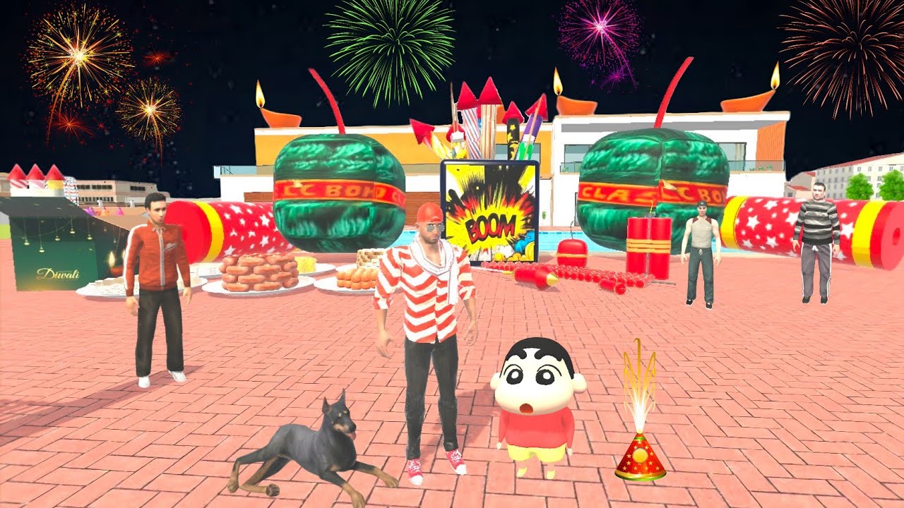 Franklin & Shinchan Celebrate Diwali in Indian Theft Auto Simulator Game 