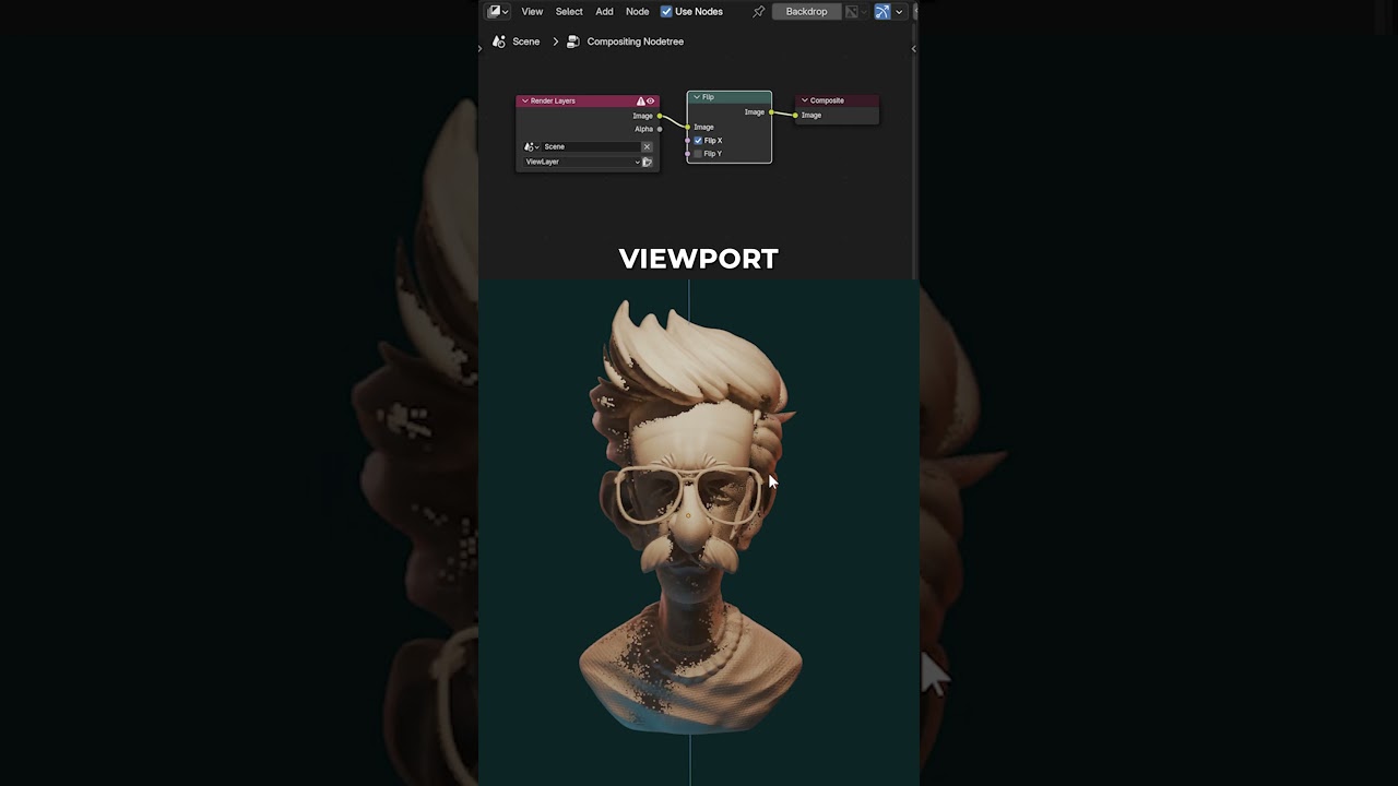 How to flip your Blender scenes inside the Compositor #b3d #blender3d #3d