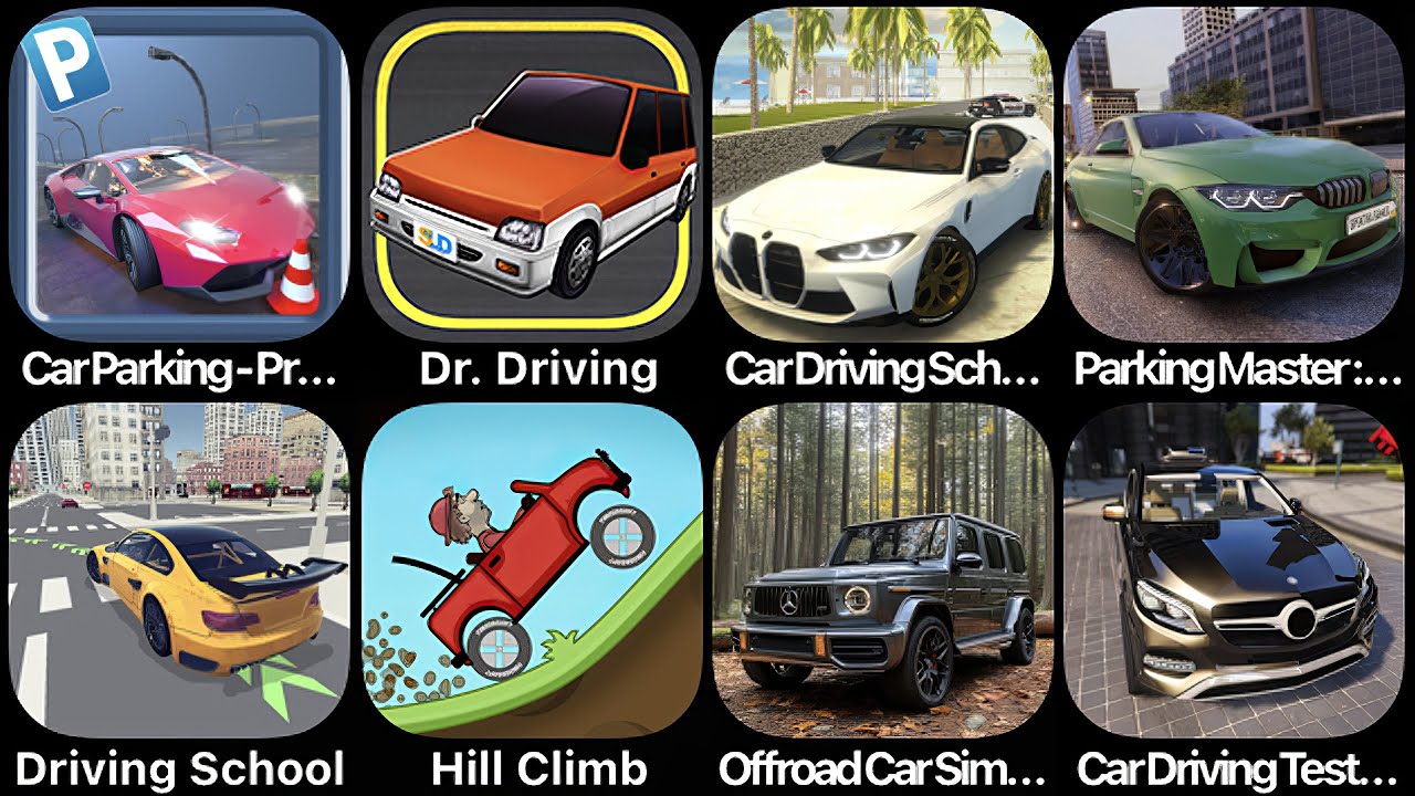 Car Parking-Pro Driver, Dr Driving, Car Driving School, Parking Master, Driving School, Hill Climb