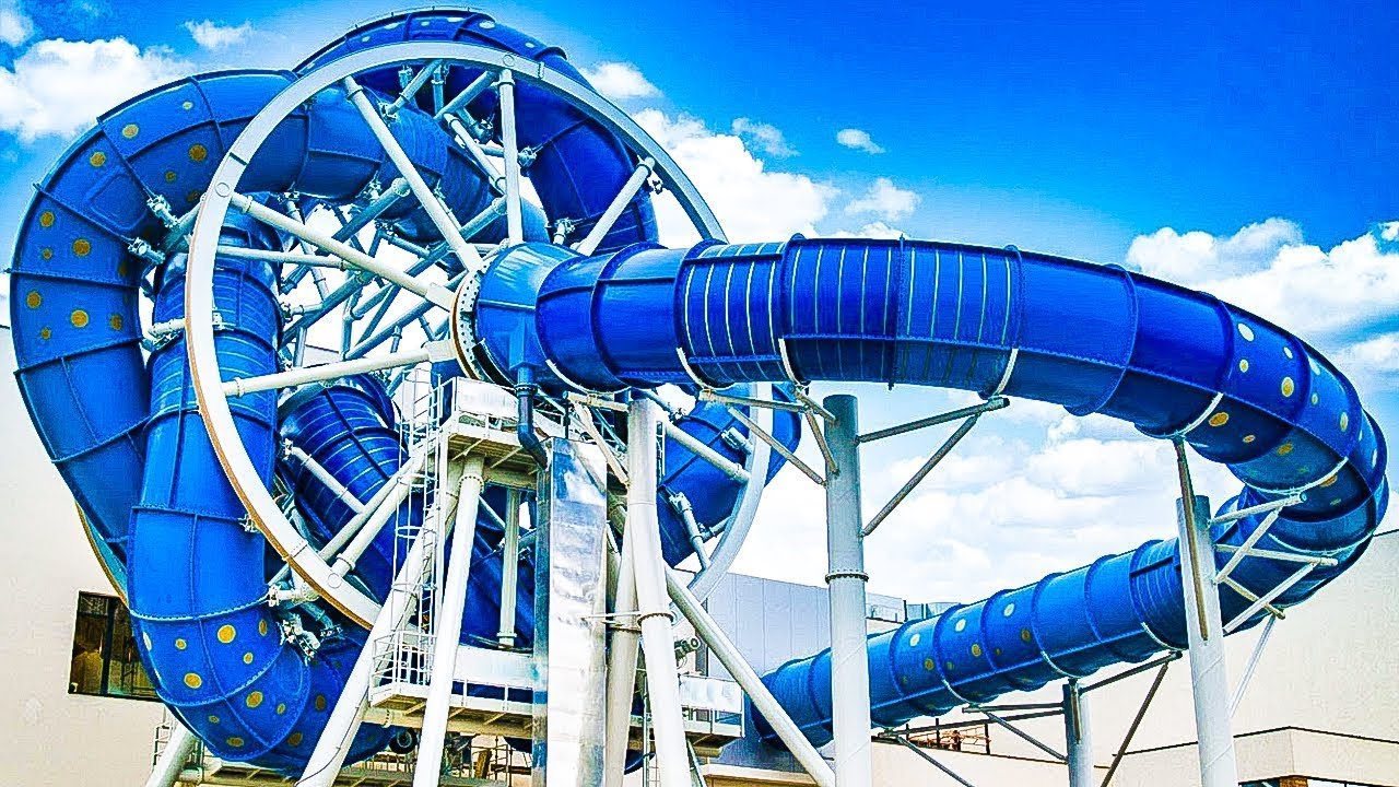 ROTATING WaterSlide | Europe's MOST UNIQUE Water Slide at Aquapark Reda