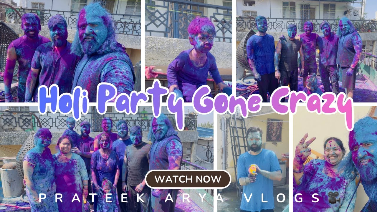FAMILY KE SAATH HOLI PARTY GONE CRAZY || SAB KA HUA BURA HAAL 😍🤣🎨🌈💦💦🔫@prateekarya5600 