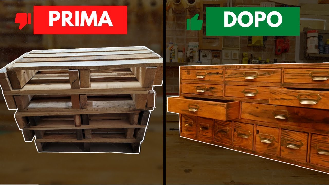 Ho speso 80 ORE per costruire una CASSETTIERA con PALLET riciclati