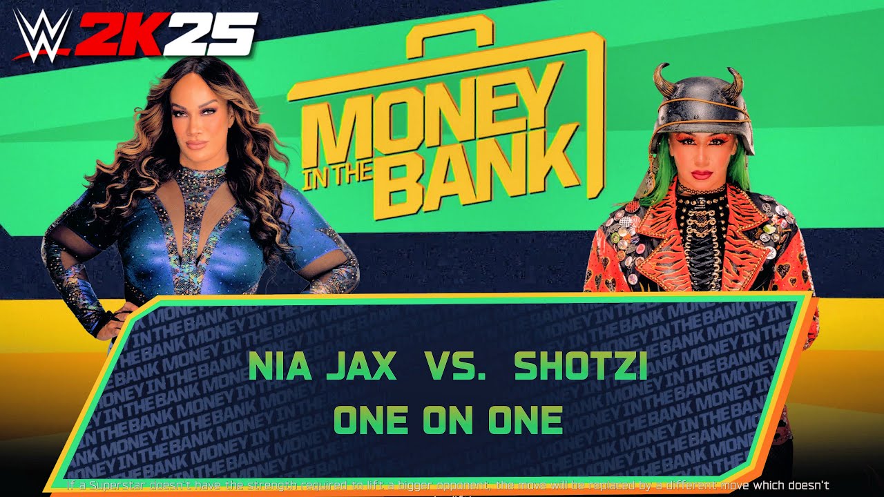 WWE 2K25 - Ниа Джакс против Шотзи [ПОЛНЫЙ МАТЧ] Деньги в банке