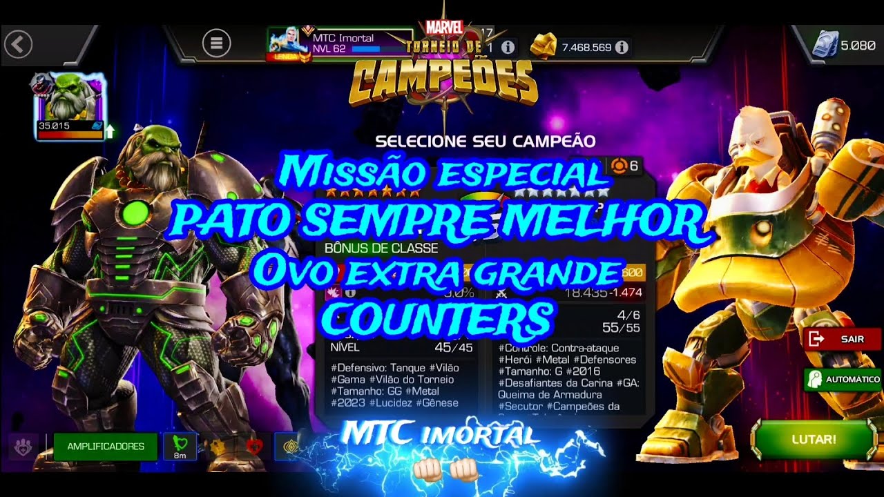 @mtcimortal Missão especial PATO SEMPRE MELHOR | ovo extra grande COUNTERS | Marvel | Mtc | Mcoc.