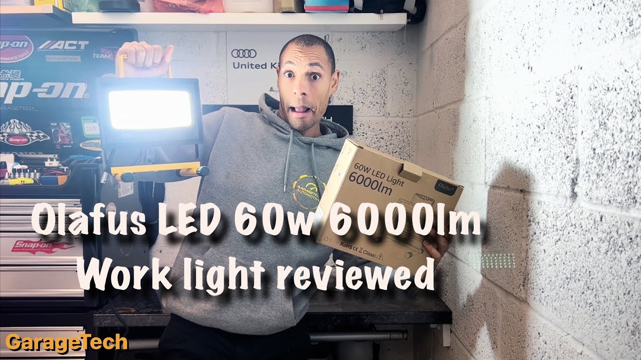 Olafus LED 60W work light reviewed super bright 6000lm unboxed and setup waterproof floodlight