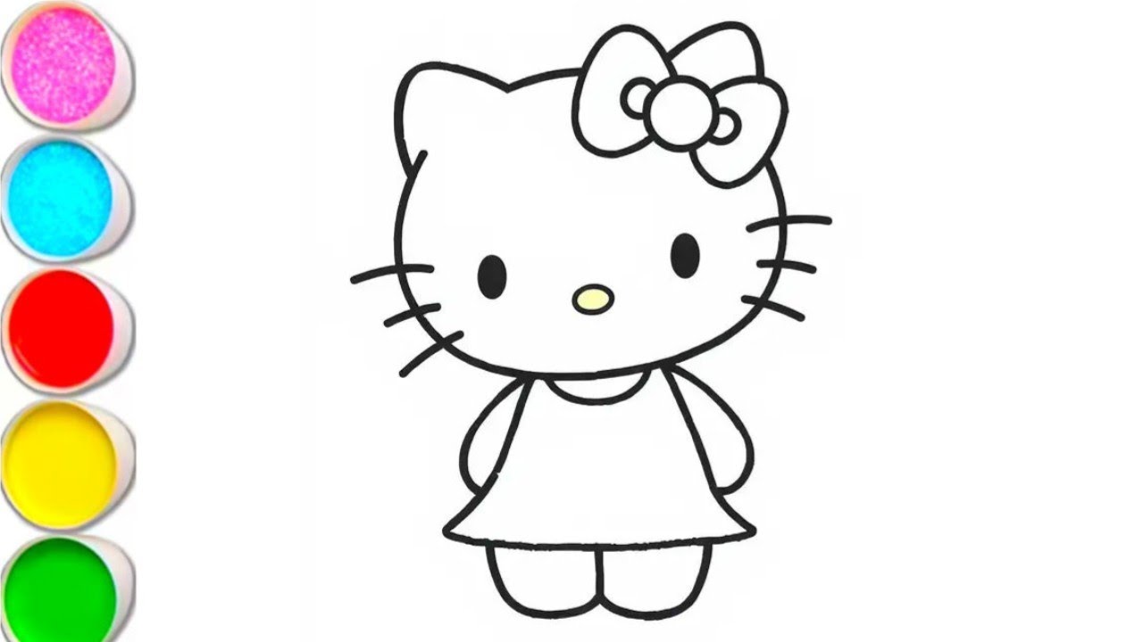 How to draw a Hello Kitty| Step By Step Hello Kitty Drawing and Colouring | hello kitty ki drawing 