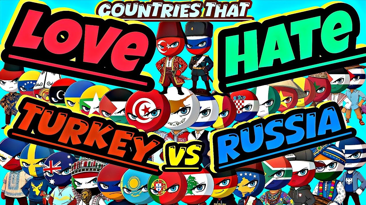 (NEW) Countries That LOVE / HATE Turkey 🇹🇷 VS Russia 🇷🇺 #countryballs #history #mapping #geography 