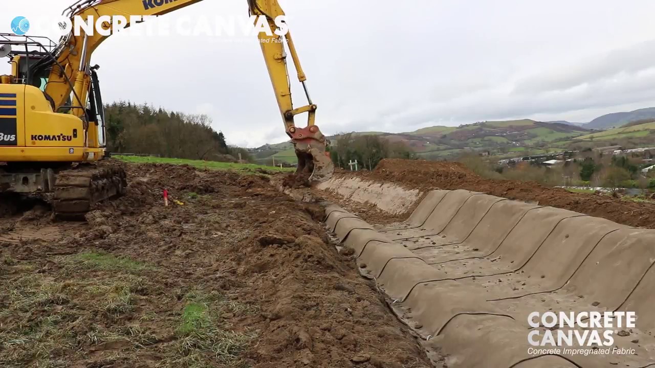 Concrete Canvas channel lining speed trial