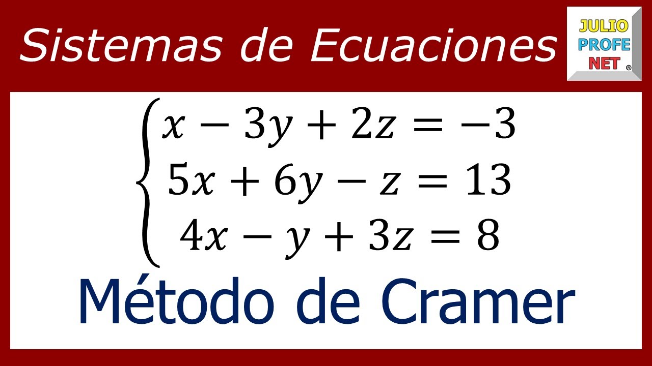 Sistema de ecuaciones lineales 3×3 por Cramer #julioprofe