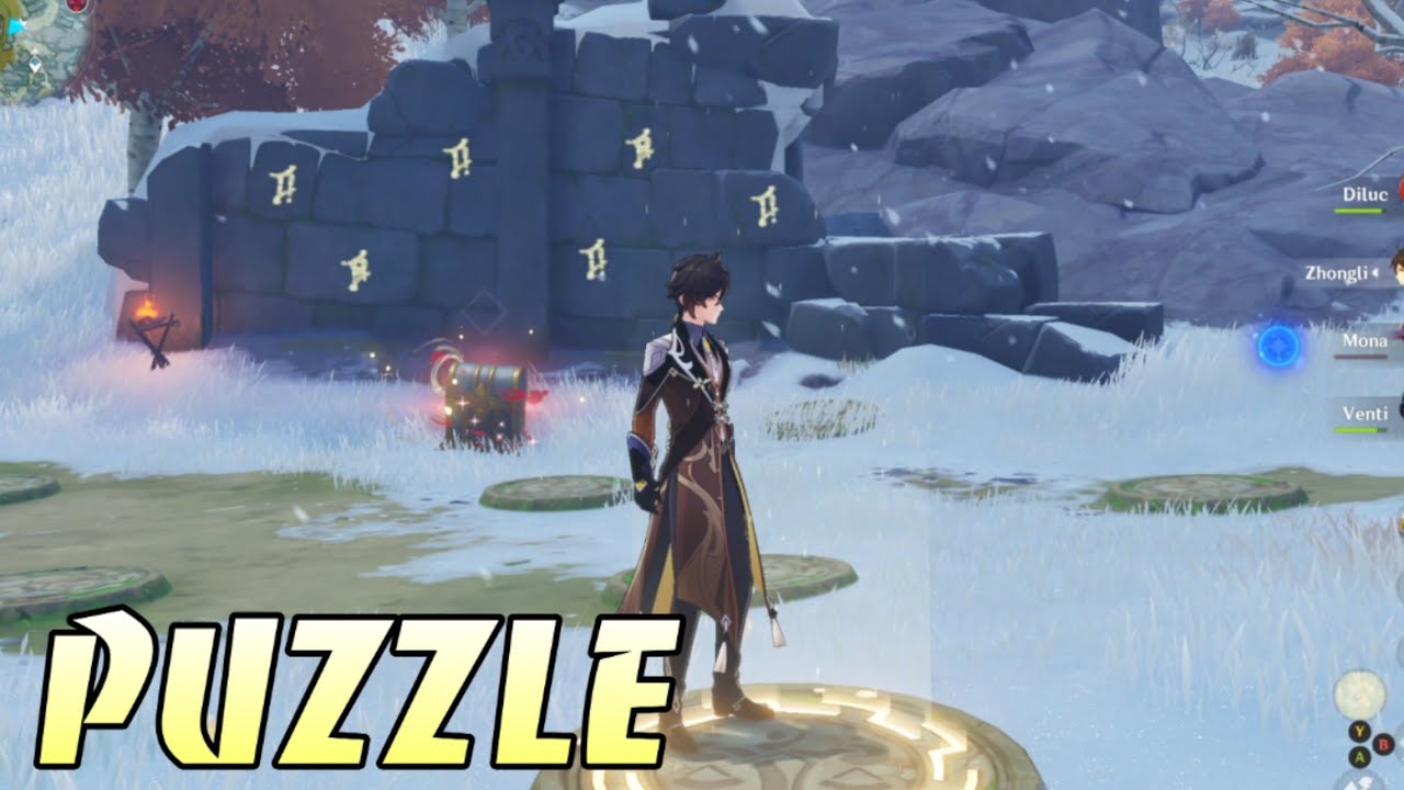Puzzle: Dragonspine Wyrmrest Valley 7 Pressure Plate Puzzle | Genshin Impact Guide