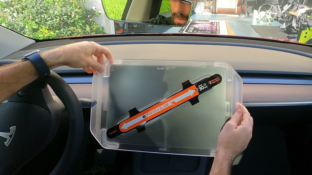 Best Tesla Y matte screen protector from Spigen installed in 5 minutes