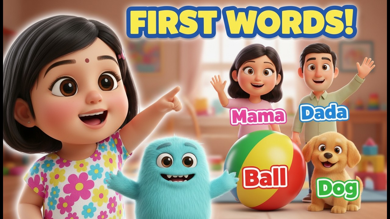 Baby First Words – Learn to Talk |Learn Mama, Dada, Ball| Little Brite Star 🌟