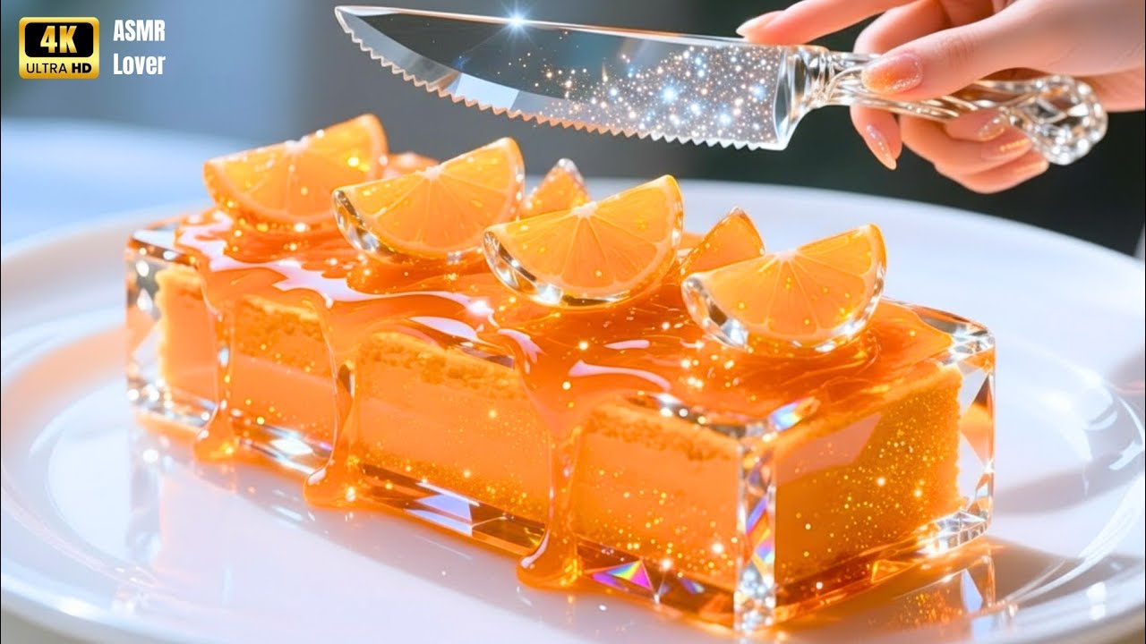 Making GLASS Orange Cake… Completely Out of GLASS 😳🍊🍰। ASMRLover