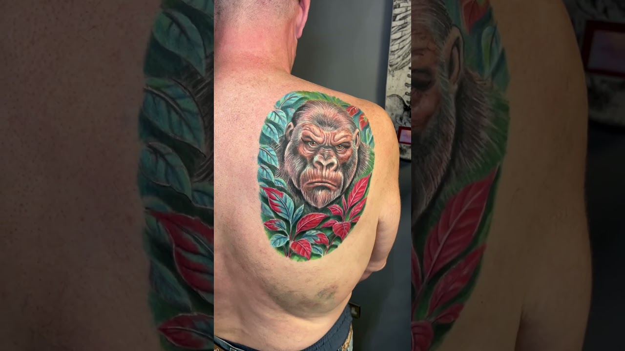 Paining style jungle tattoo