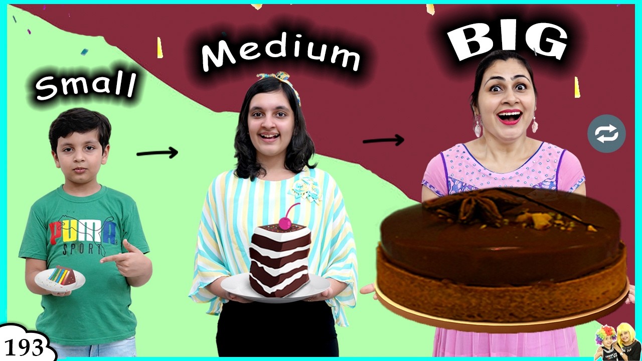 SMALL MEDIUM BIG CHALLENGE | Funny family eating challenge | Ep 193 Aayu and Pihu Show