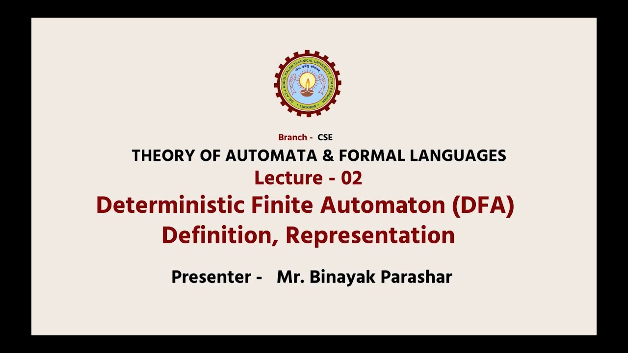 Theory of Automata & Formal Languages | Deterministic Finite Automaton (DFA)- Defination | AKTU