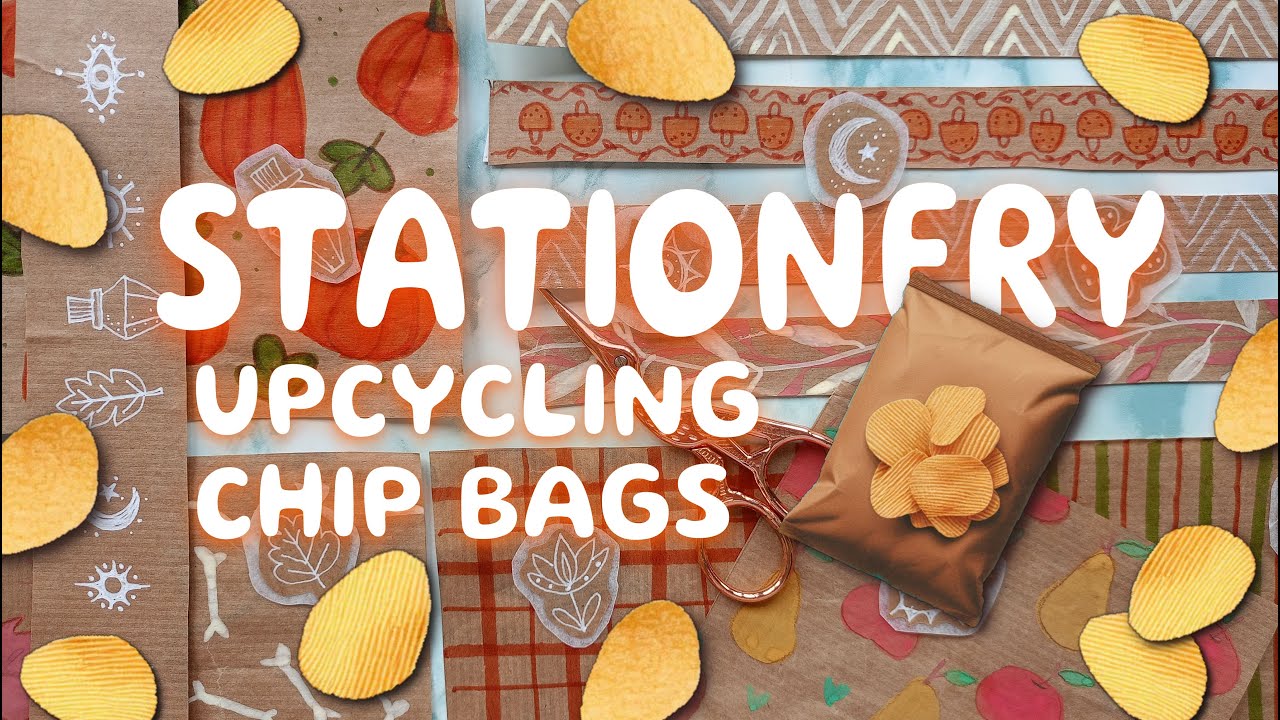 DIY STATIONERY IDEAS  UPCYCLING CHIP BAGS (19) 🌜PAPER CRAFT TO MAKE AT HOME 🦋 FALL JOURNALING KIT