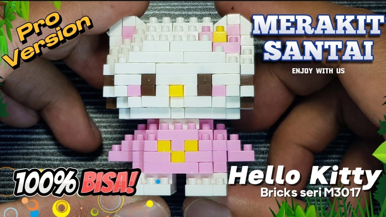 Merakit santai Hello Kitty Pink dress lego bricks seri M3017
