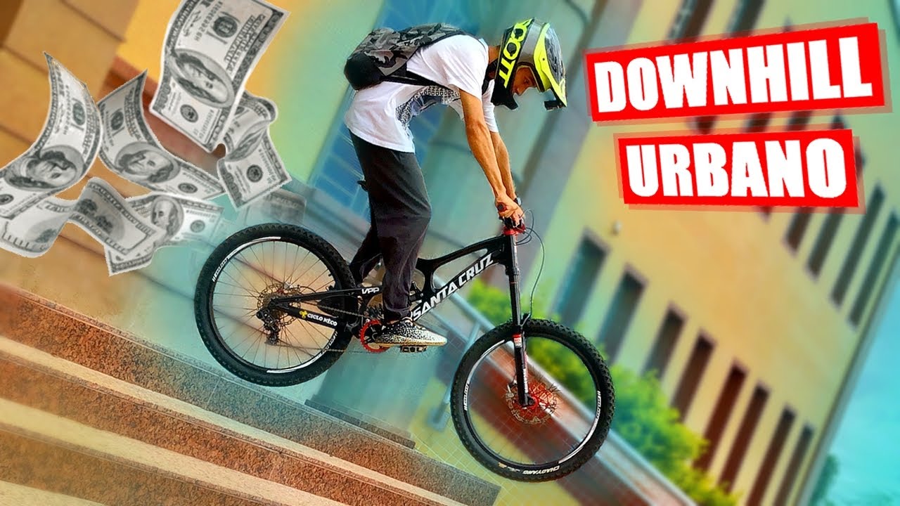 DOWNHILL URBANO COM A SANTA CRUZ V10 DE 100 MIL! - BROKEN