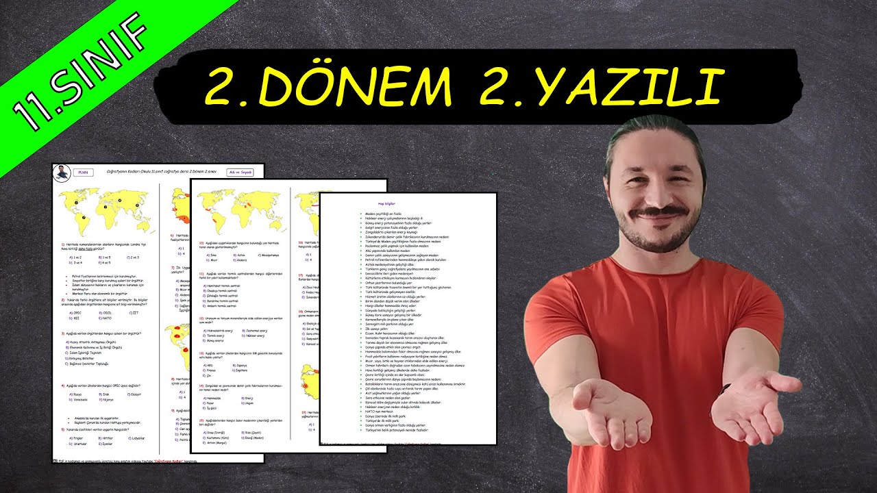 11.Sınıf Coğrafya 2.Dönem 2.Yazılı Sınavına Hazırlık 📂PDF + Ders Notu