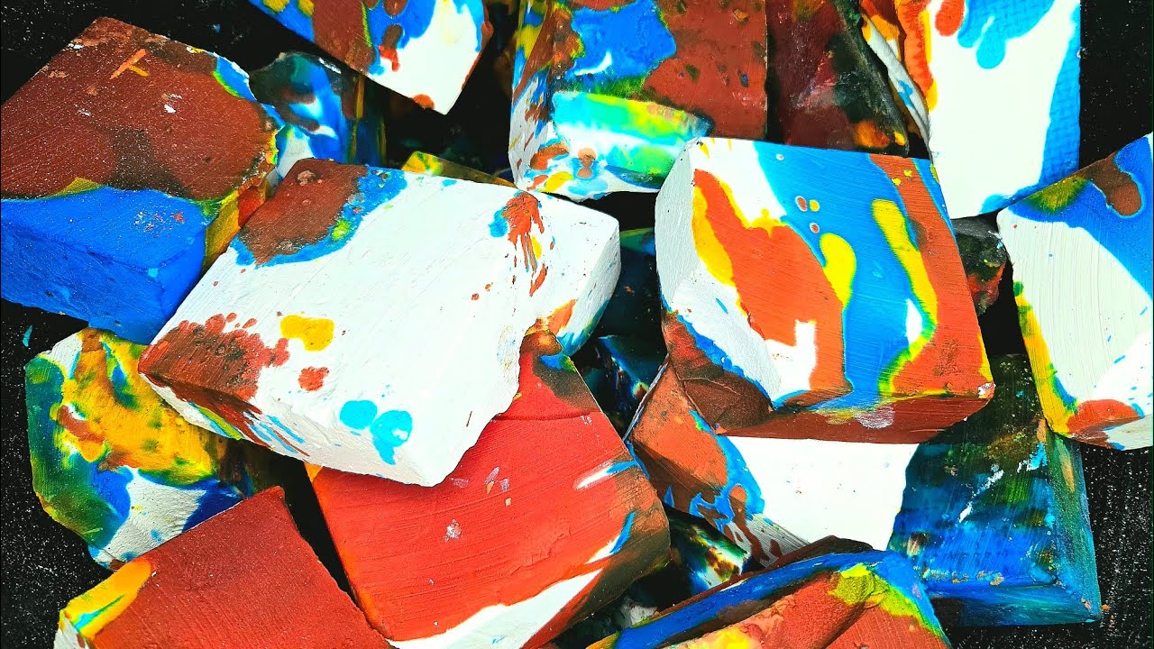 Watch the Rainbow | Satisfying Art | ASMR | Fresh Dyed Blocks | Color therapy | Crispy Crunch Dusty 