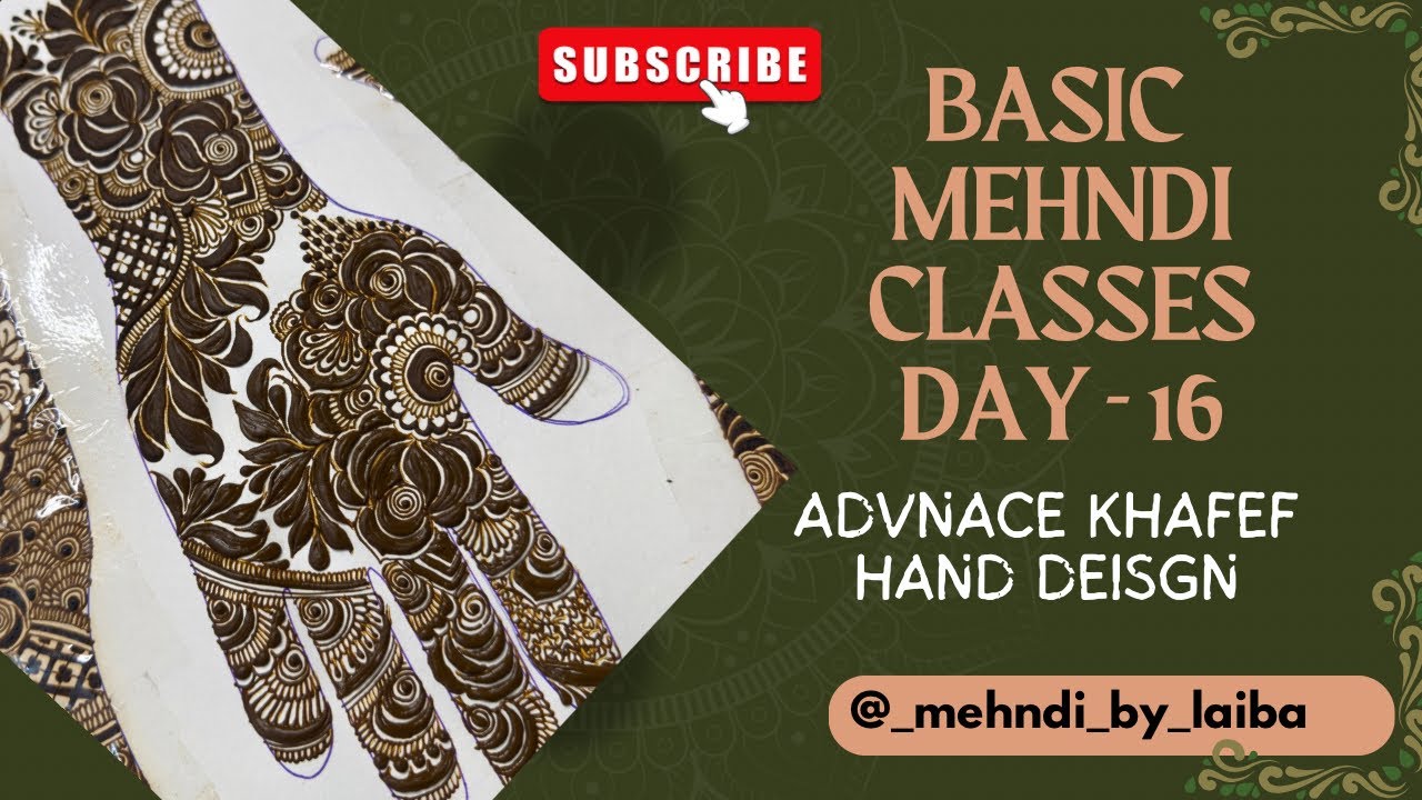 Khafif mehndi design | mehndi class day 16 | mehndi by laiba #mehndiartist #mehndi #hennadesign 