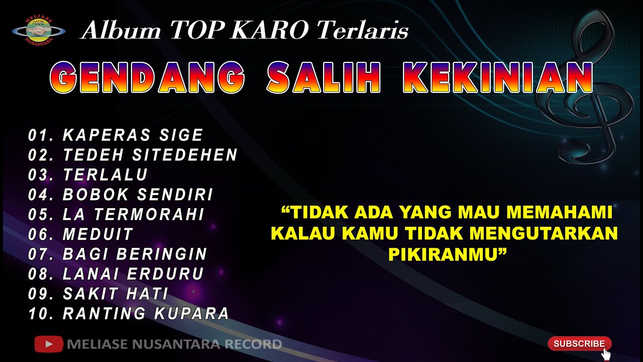 GENDANG SALIH TOP KARO - LAGU KARO