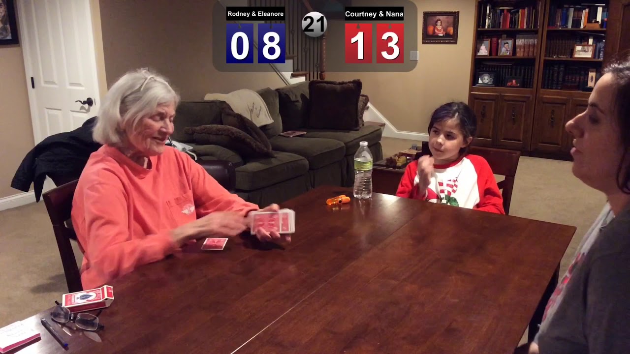 Game 1, playing PITCH card game. Rodney & Eleanore vs Courtney & Nana - Dec. 11, 2020