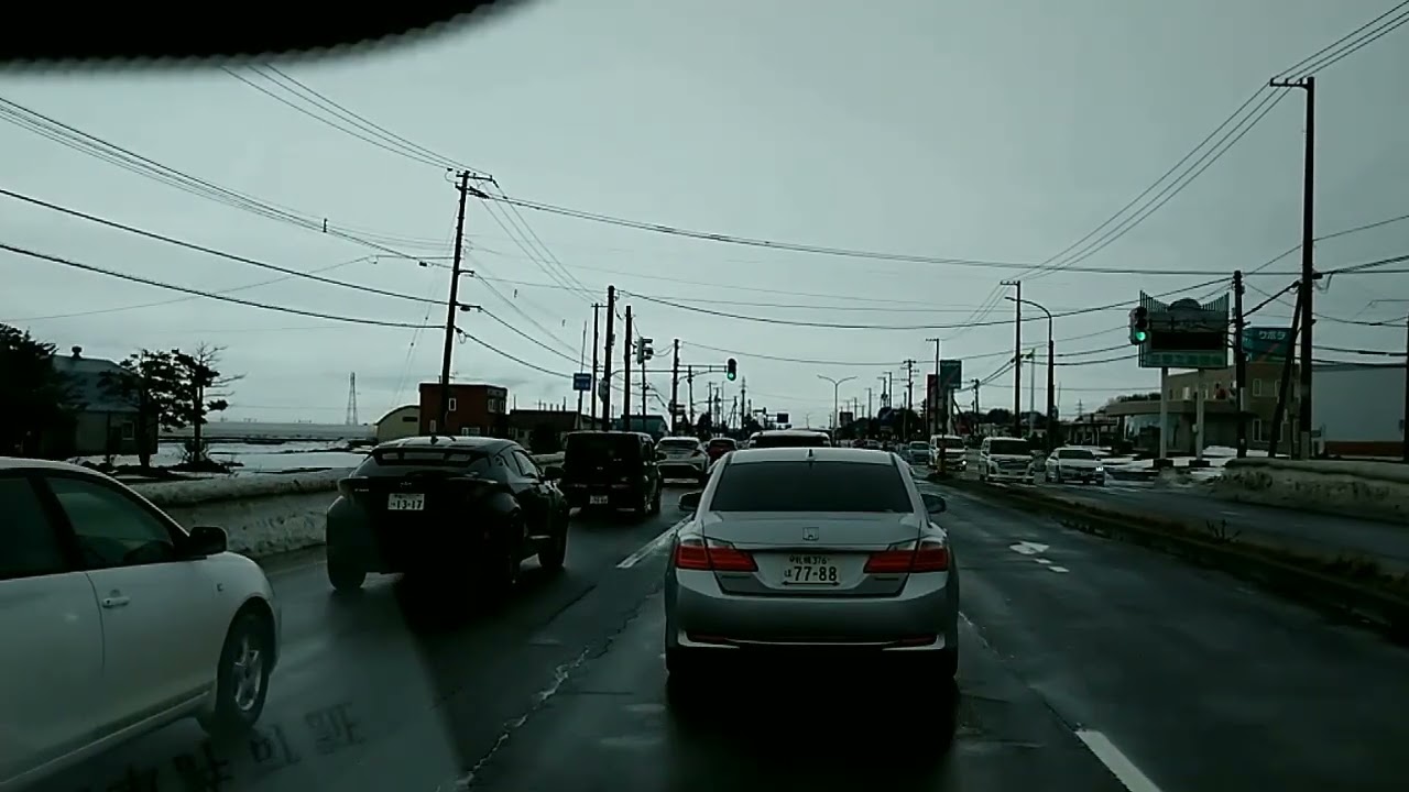 【ドライブ】国道１２号線　雪解けの岩見沢から旭川方面に　信号待ちほぼカット　