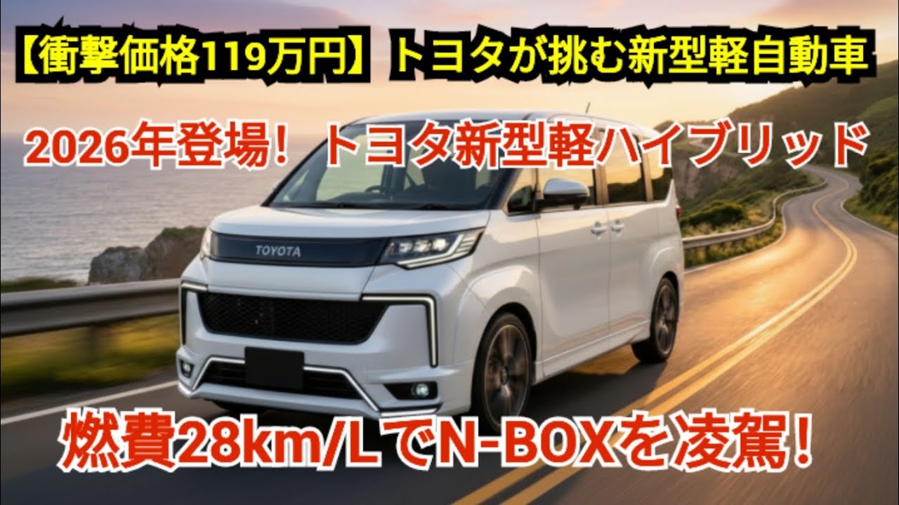 衝撃の価格119万円！2026年、トヨタが次世代ハイブリッド軽自動車をついに発売!