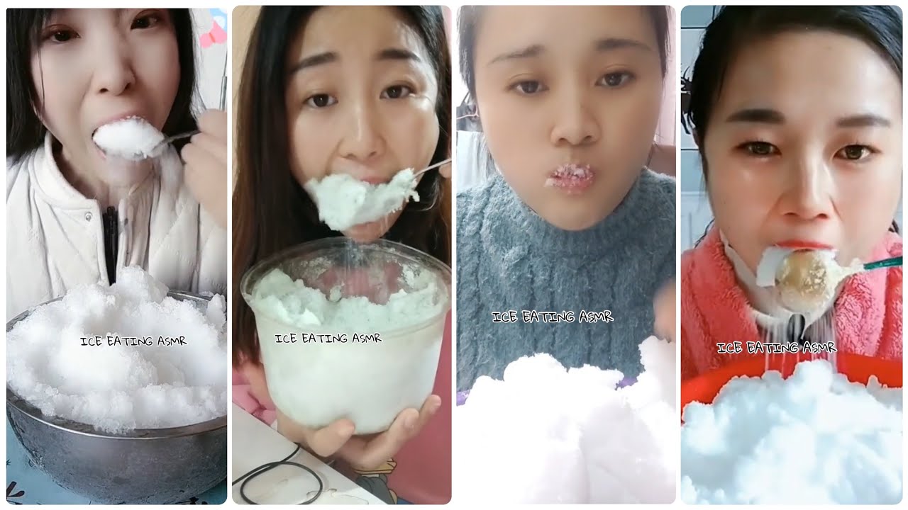 [ASMR] FREEZER FROST EATING & DRY ICE EATING 🤤🤍& HARD CRUNCHY ICE EATING & BIG BITES & أكل الجليد