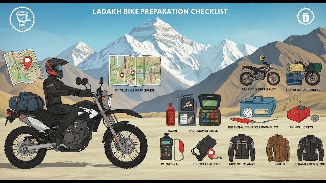 Ladakh Bike Trip PREPARATION AND PACKING 2025 | Upgrade tyres of Royal Enfield Meteor 350 |