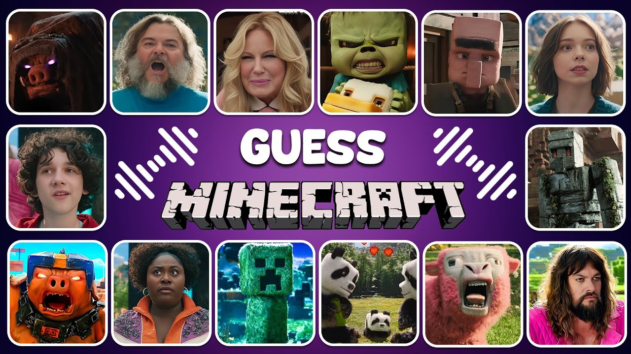 Guess Minecraft Movie Characters by Their Voice & Emojis 💎 Minecraft Movie Quiz ⛏️Steve, Garbage Man