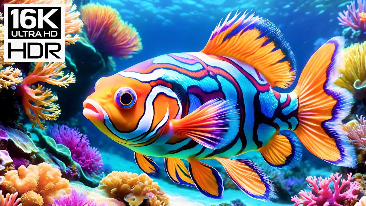 🌊 8K HDR | Silent Ocean Calm — Glowing Fish & Pristine Coral Realms ✨