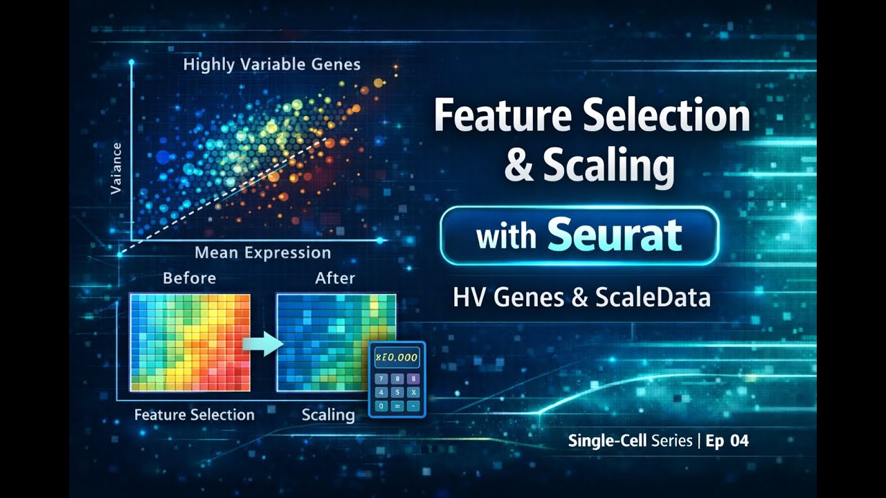 Feature Selection & Scaling in Single-Cell RNA-seq using Seurat | HVGs & ScaleData (Ep-4)