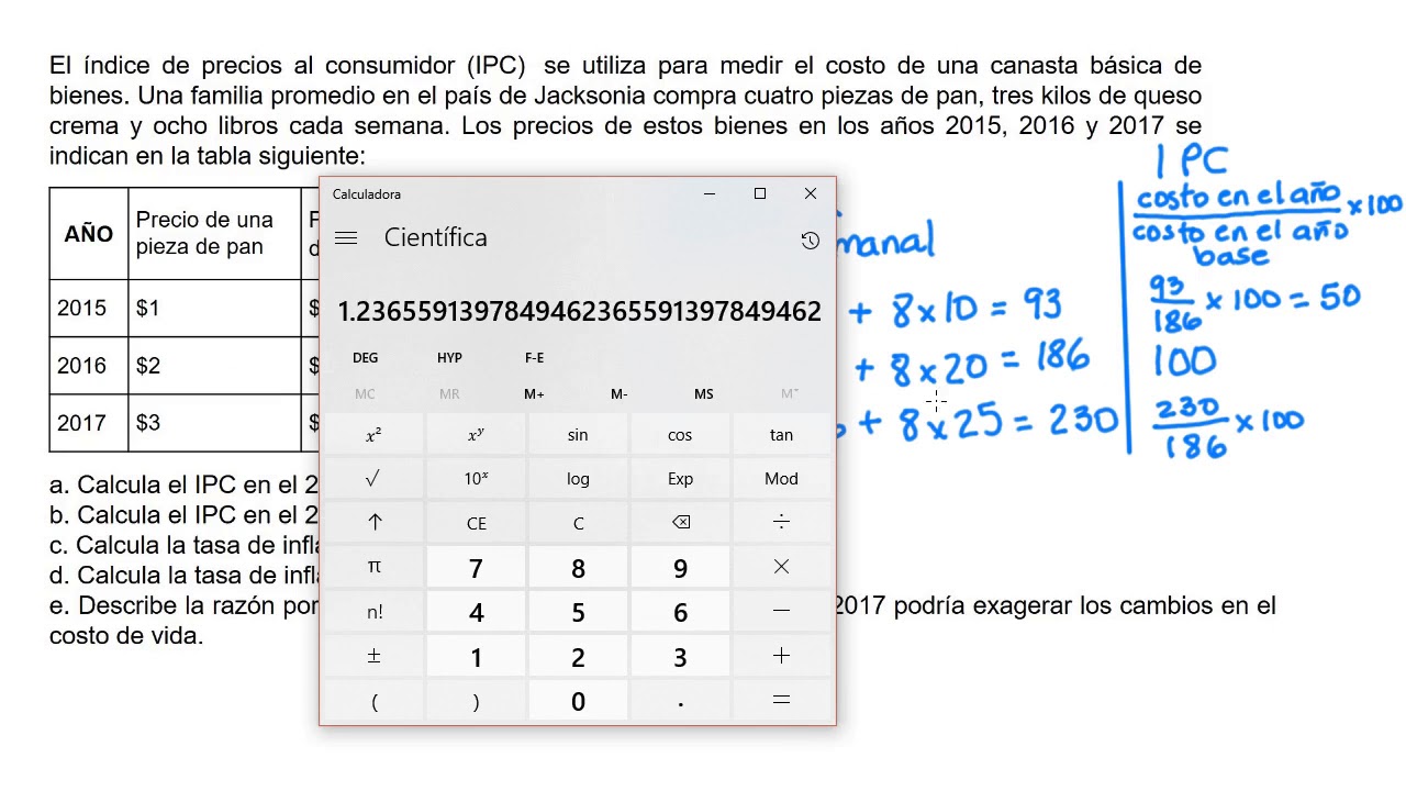 Ejemplo de cálculo del IPC y la inflación | Khan Academy en Español