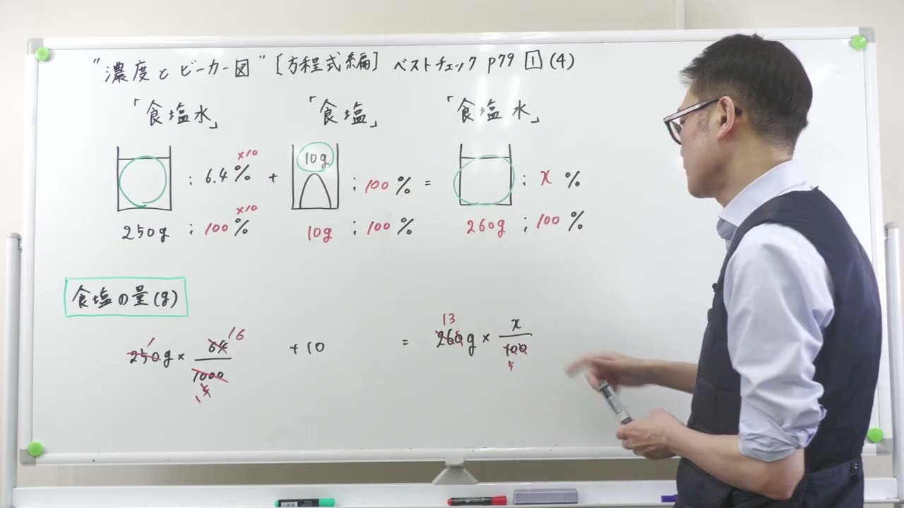 2026 1 25⑷ 濃度とビーカー図【方程式編】「食塩水+食塩」
