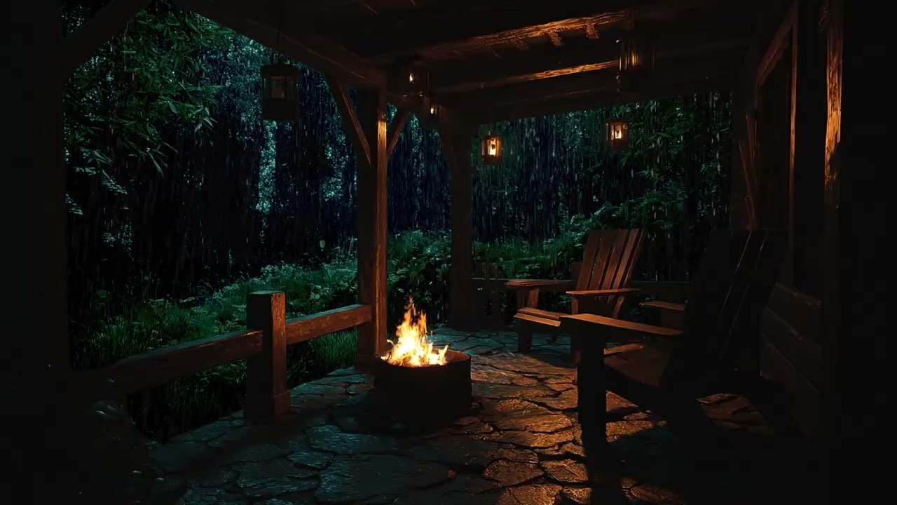 Stormy Forest Night Soundscape | Soft Environmental Audio for Stress Release