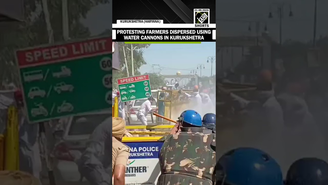 Farmers march in Kurukshetra demanding paddy procurement, police use water cannons to disperse