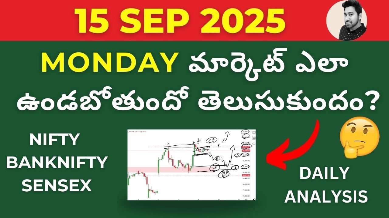 NIFTY & BANKNIFTY PREDICTION FOR TOMORROW IN TELUGU MONDAY 15 SEP 25 #NIFTYPREDICTION #BANKNIFTY
