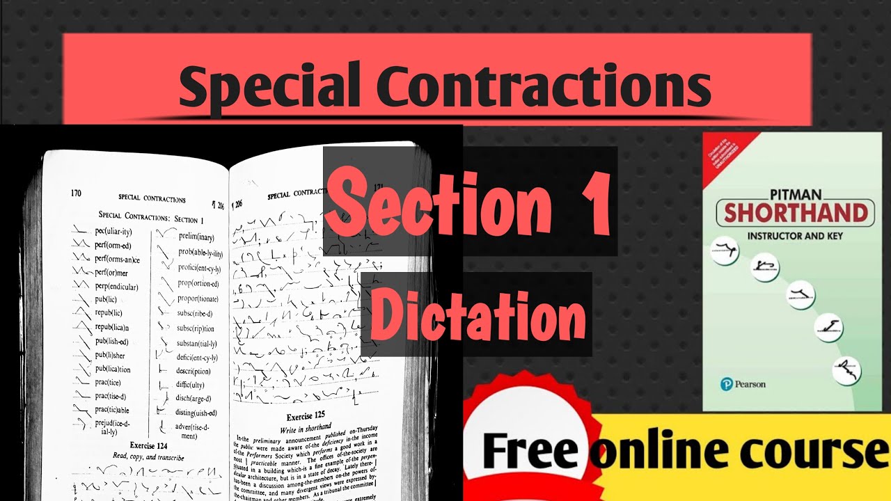 Special Contractions Section 1 dictation | by Shorthand Club