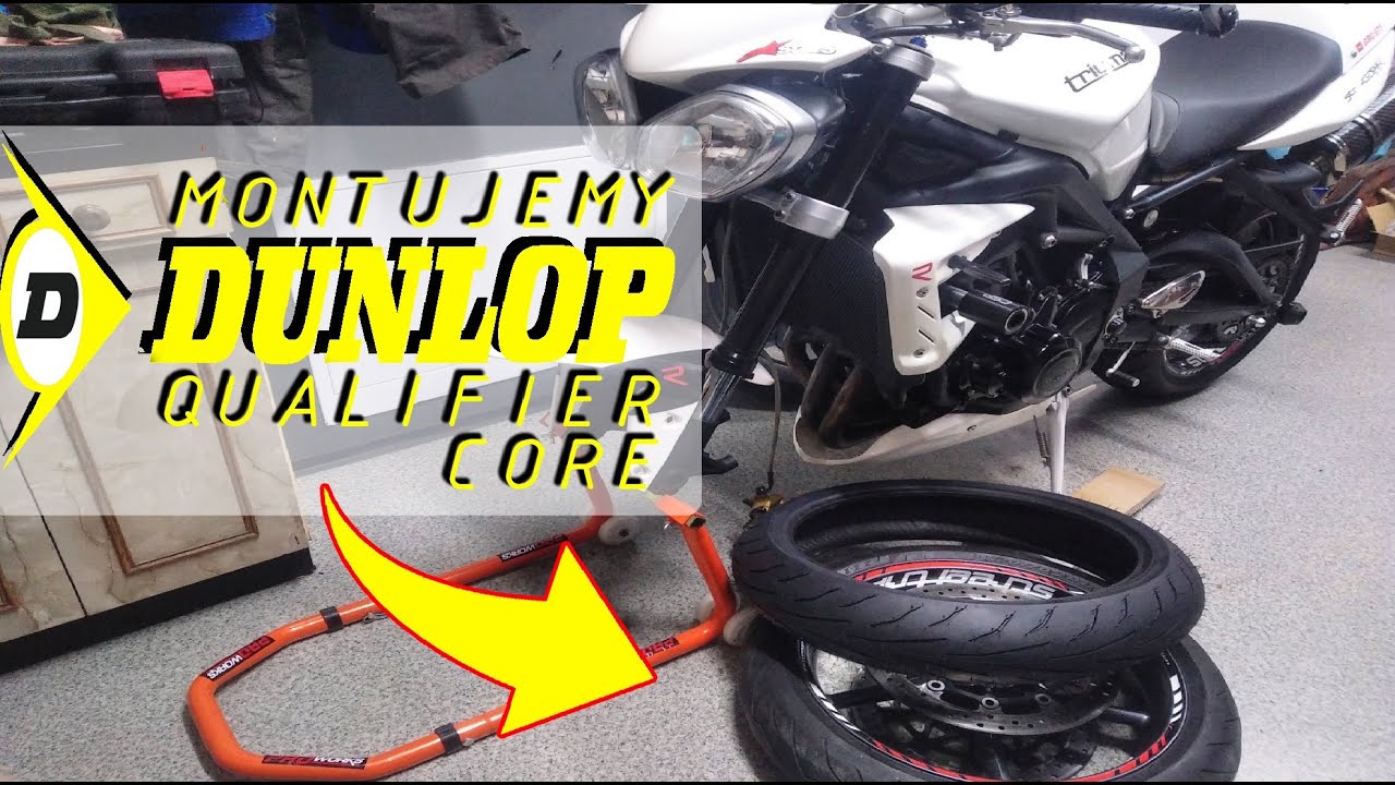 Montujemy nowe opony Dunlop Qualifier Core + uszczelniacze do Triumph Street Triple 675 R