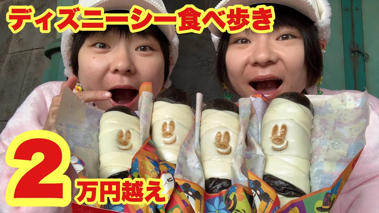 【ディズニー】ディズニーシーでハロウィンフード（2019年の）を食べ歩き！【大食い】【双子】