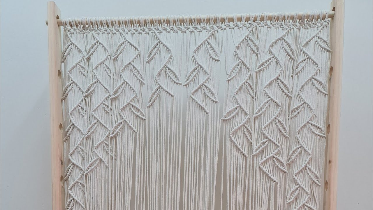 طريقة عمل ستارة ورق الشجر مكرمية مميزة خطوة بخطوة Tutorial Macrame boho curtain DIY /طريقة الاطوال 