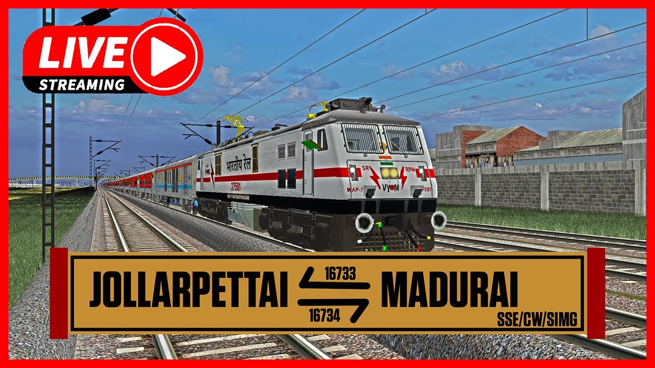 LIVE 🔴 16734 Okha Express MSTS | Jollarpettai To Madurai Journey in MSTS/OR. | TGDR V1 | #tgdr #msts