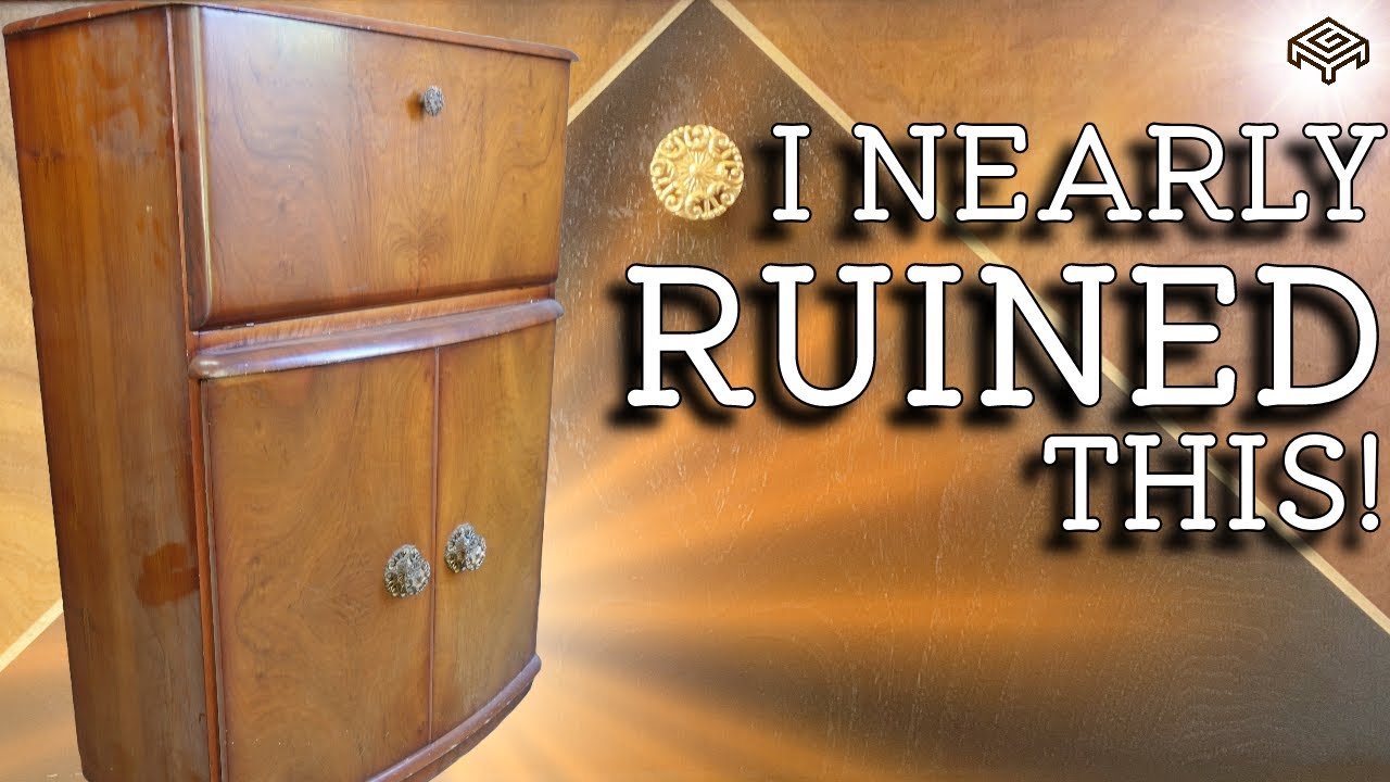 Watch as I restore [and nearly RUIN] this Drinks Cabinet! Art Deco Inspired | Furniture Makeover