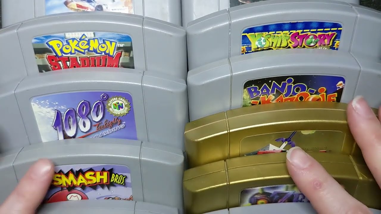 ASMR | Vintage N64 Plastic Cartridge Rummage Sounds, No Talking